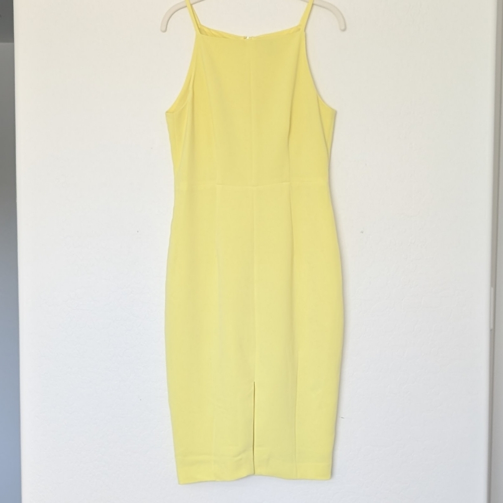 H&M Yellow Sleeveless Midi Dress SZ 10 - Picture 2 of 7
